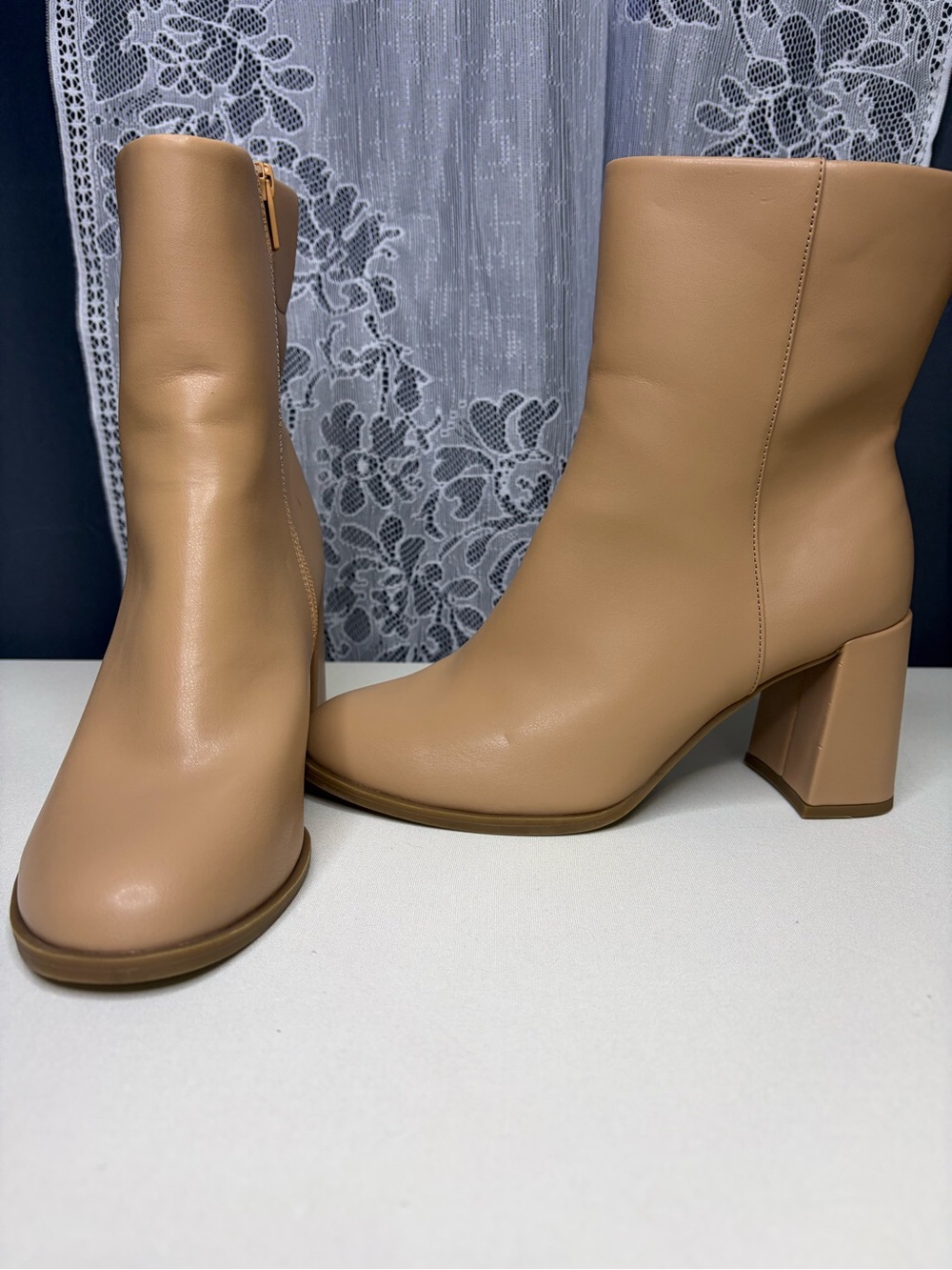 Classic Tan Block Heel Ankle Boot - Women's Tan